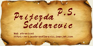 Prijezda Sedlarević vizit kartica